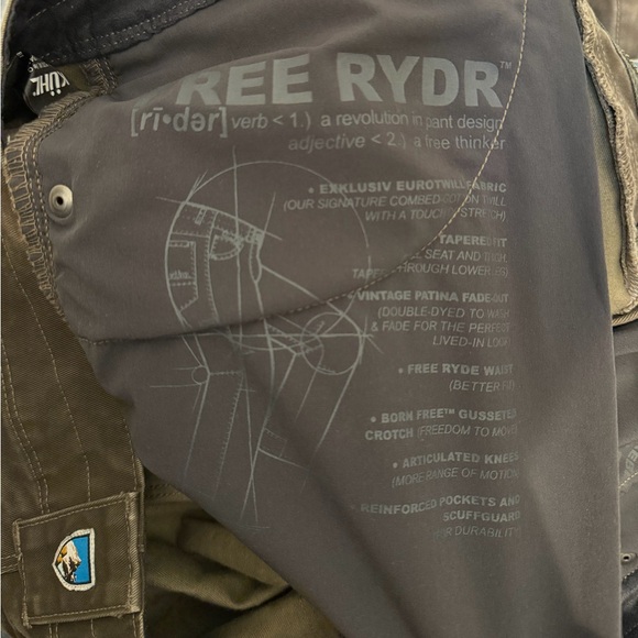 Kuhl Free Rydr Vintage Patina Dye Hiking Pants Outdoor Canvas Brown Men’s 32x32 - Picture 14 of 16
